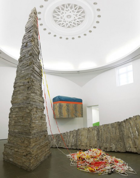 Phyllida Barlow, installation view of Nairy Begharmian and Phyllida Barlow, 2010, Serpentine Gallery, London. Photo by Andy Keate. Copyright Phyllida Barlow. Barlow images courtesy of the artist and Hauser & Wirth.