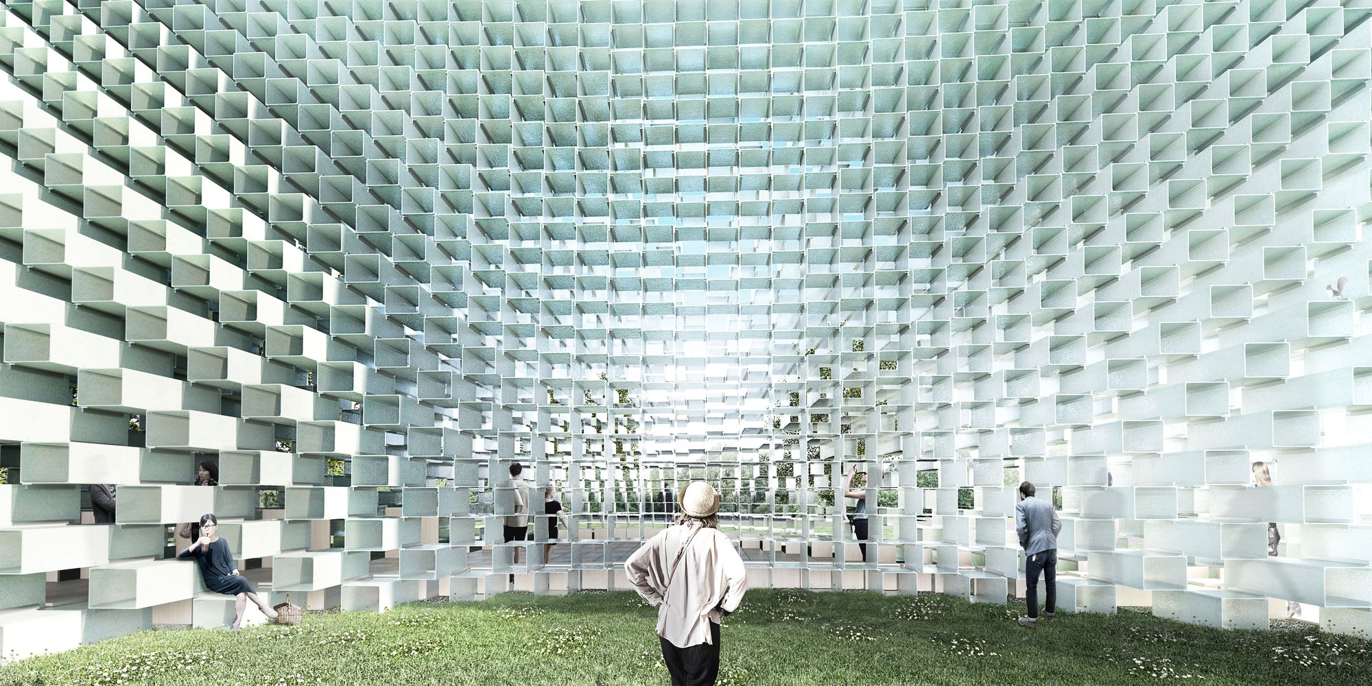 The winning entry for the 2016 Serpentine Pavilion, proposed by Bjarke Ingels Group (BIG).