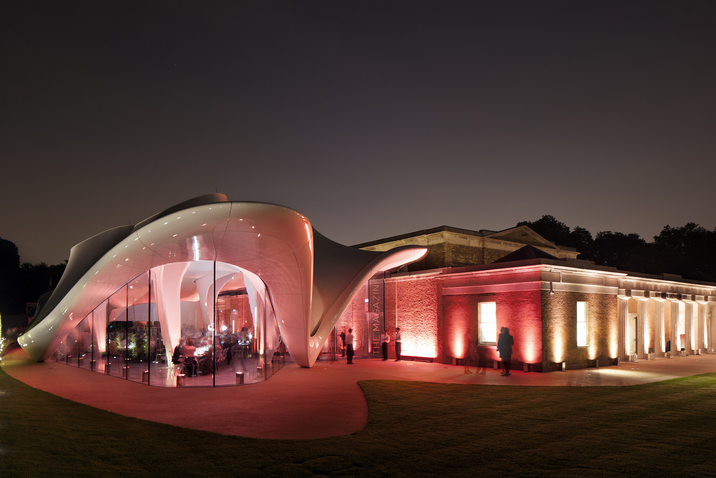 Zaha Hadid's 2012 extension to the Serpentine Sackler Gallery. Image courtesy Serpentine Gallery.