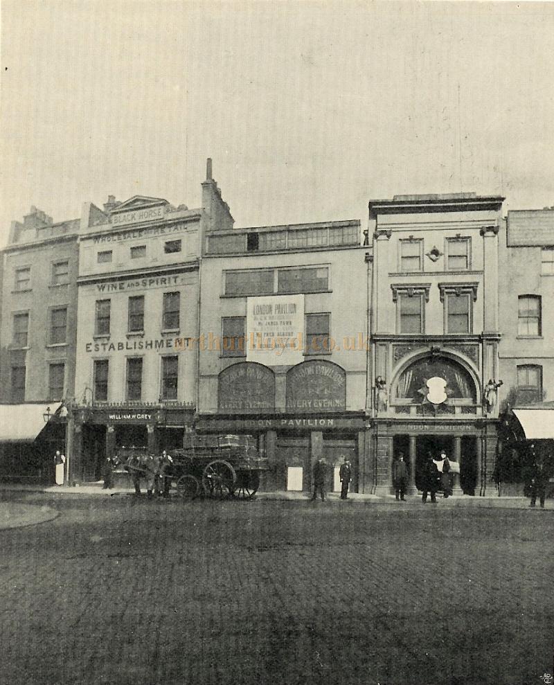 The original Old Pavilion Music Hall, c. 1880. Image via Arthur Lloyd. 