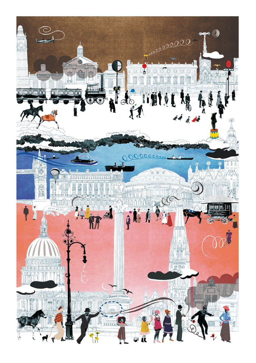 "London" by Natsko, a Tokyo-born, Brighton-educated, London-based illustrator who is currently in residence at T.H.I.S.