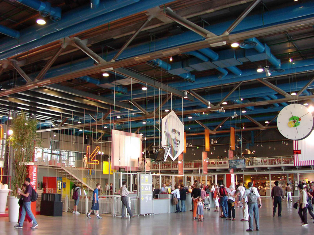 A view of the interior of Centre Pompidou, Paris 