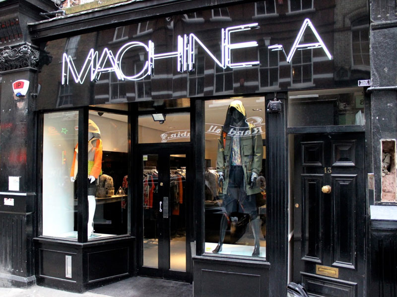 MACHINE-A storefront (via The Lounge Soho)