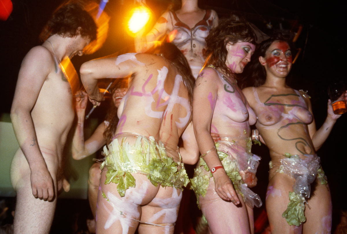 Neonaturists painting a new recruit at Heaven, 1987 