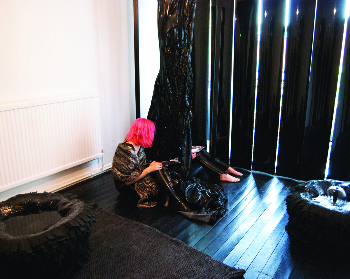 Elena Colman transformed her flat for a performance in collaboration with Rebecca Jagoe and Beth Bramich entitled RUBBER in October 2015