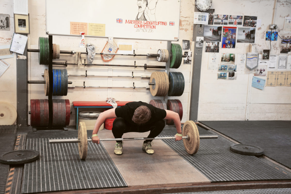 Weightlifter about to Snatch at BGWC