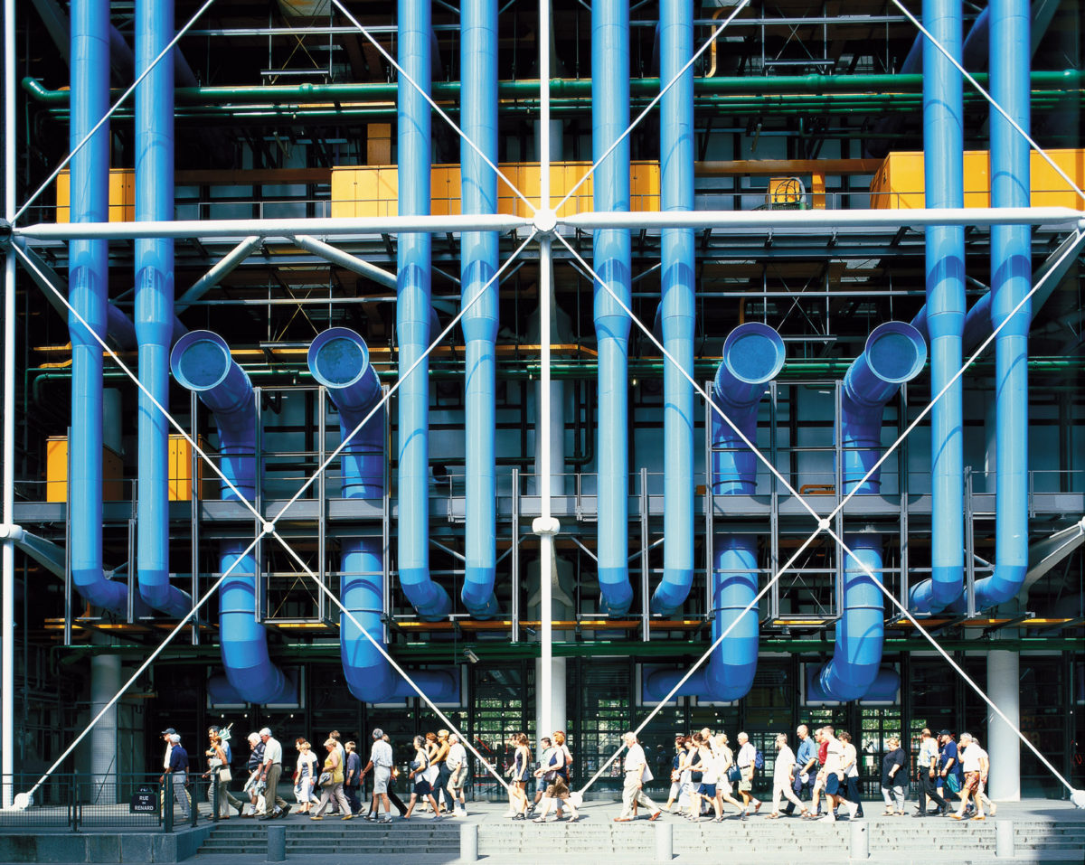 Richard Rogers and Renzo Piano’s Pompidou Centre, Paris, 1977 (via Rogers Stirk Harbour + Partners)
