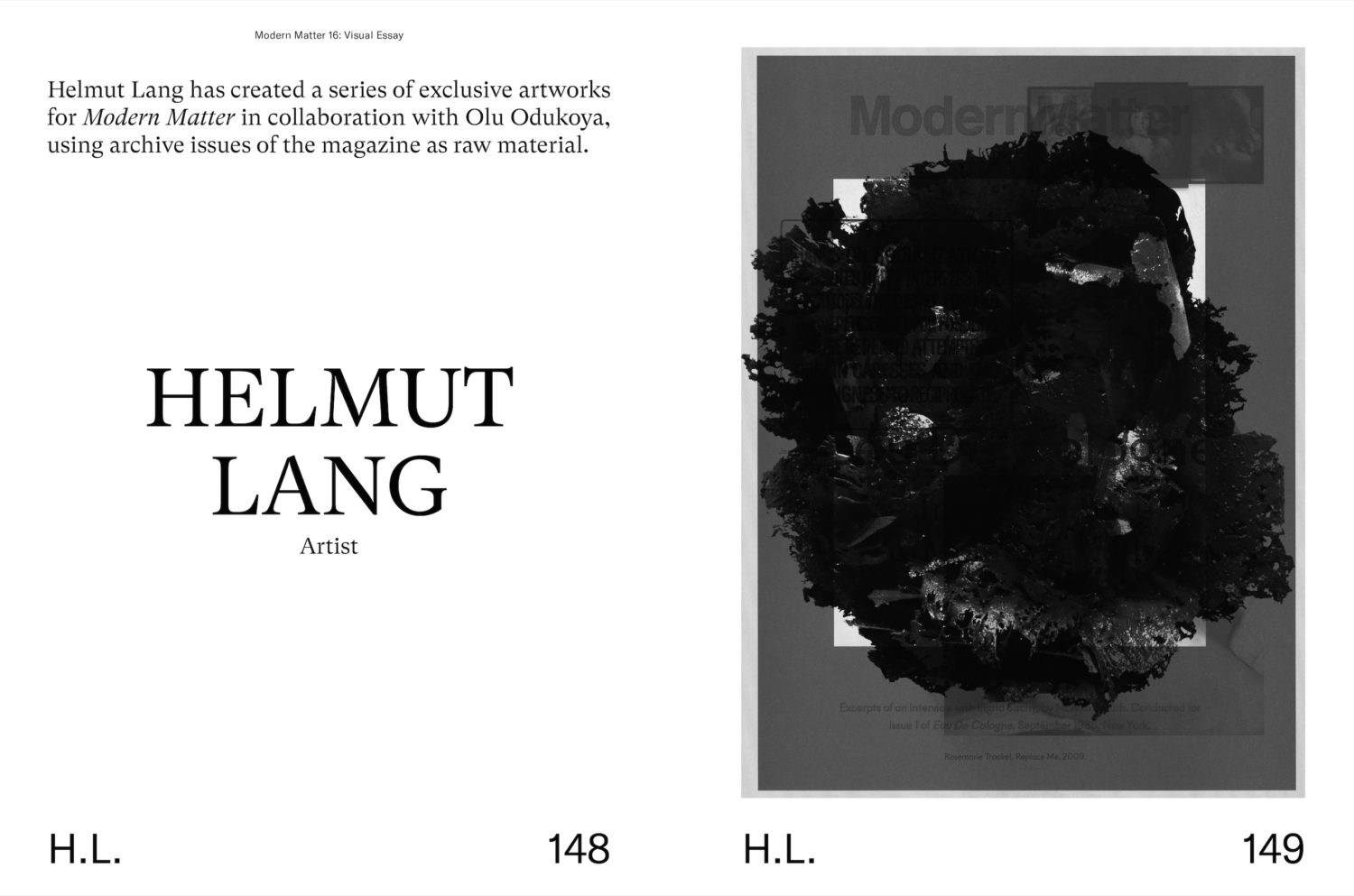 An interview with the artist Helmut Lang